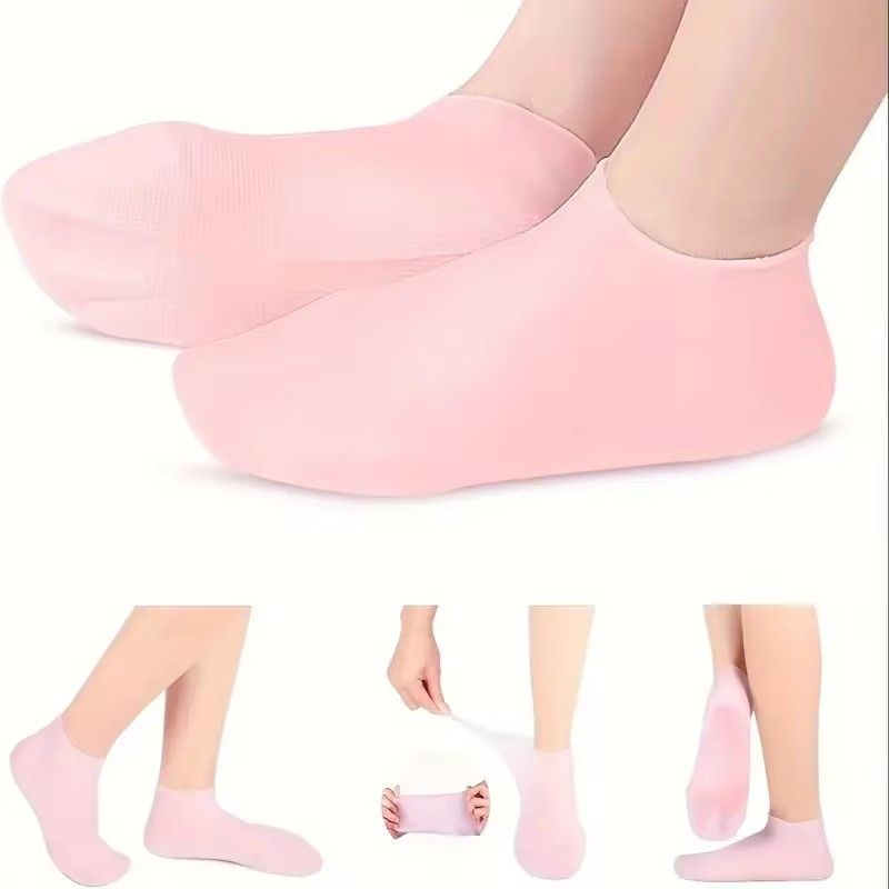 1Pair Silicone Socks Foot Spa Moisturizing Gel Sock Exfoliating and Preventing Dryness Cracked Foot Skin Care Anti Cracking Sock