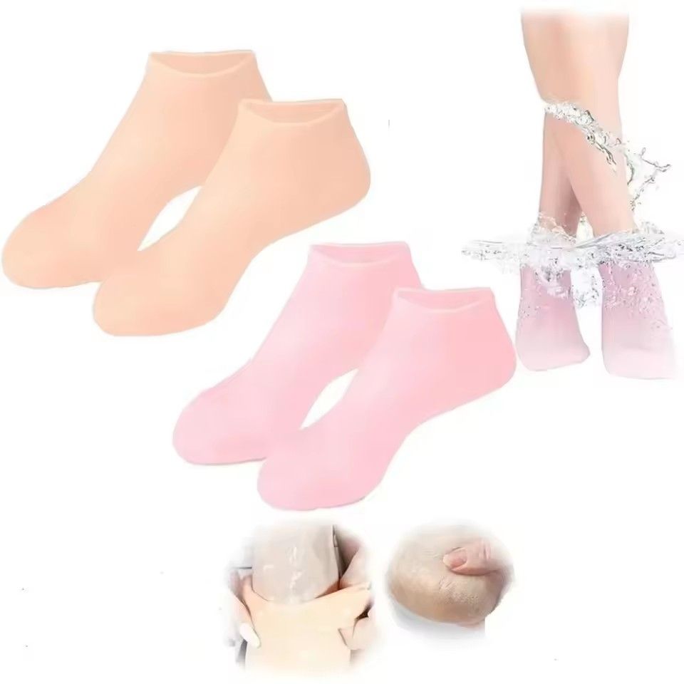 1Pair Silicone Socks Foot Spa Moisturizing Gel Sock Exfoliating and Preventing Dryness Cracked Foot Skin Care Anti Cracking Sock
