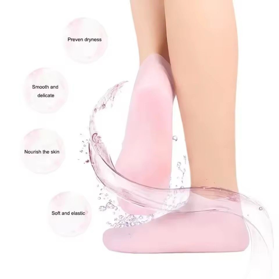 1Pair Silicone Socks Foot Spa Moisturizing Gel Sock Exfoliating and Preventing Dryness Cracked Foot Skin Care Anti Cracking Sock