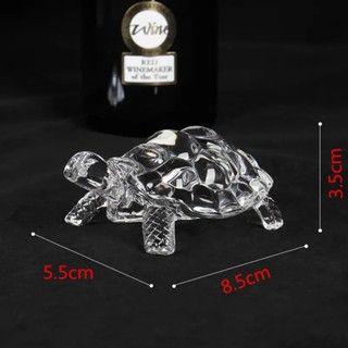 Crystal Turtle Figurine Miniature Tortoise Statue Chinese Lucky Feng Shui Ornament for Home Office Desk Decoration Accessories