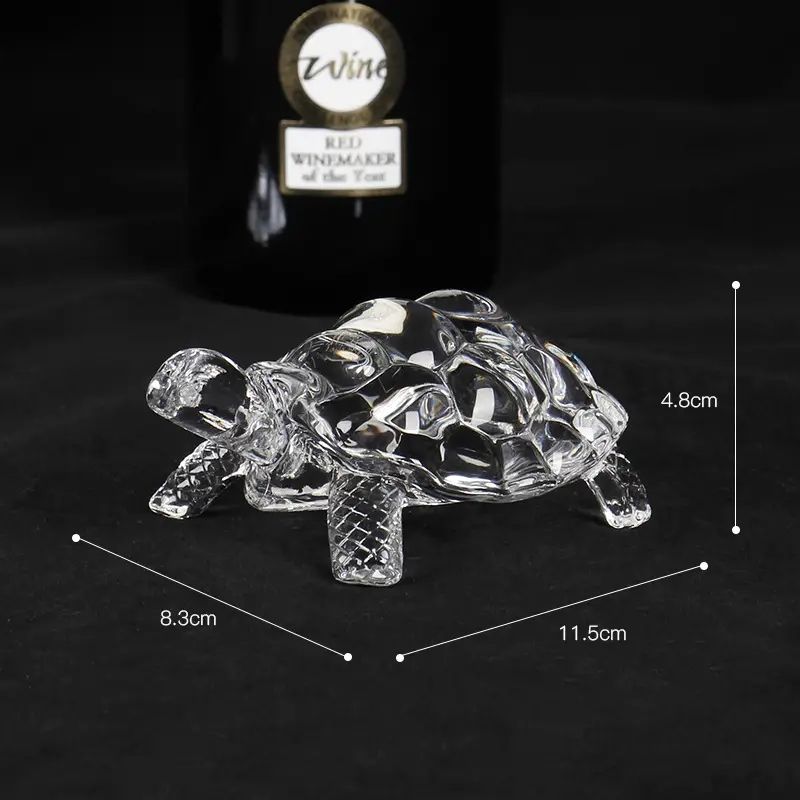 Crystal Turtle Figurine Miniature Tortoise Statue Chinese Lucky Feng Shui Ornament for Home Office Desk Decoration Accessories