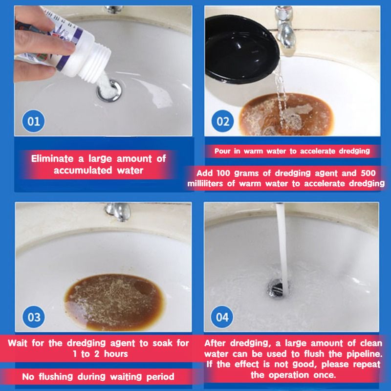 Powerful Sink Drain Cleaner Powder Cleaning Tool Super Clog Remover Toilet Plunger Tools Bathroom Wash Basin Cleaning