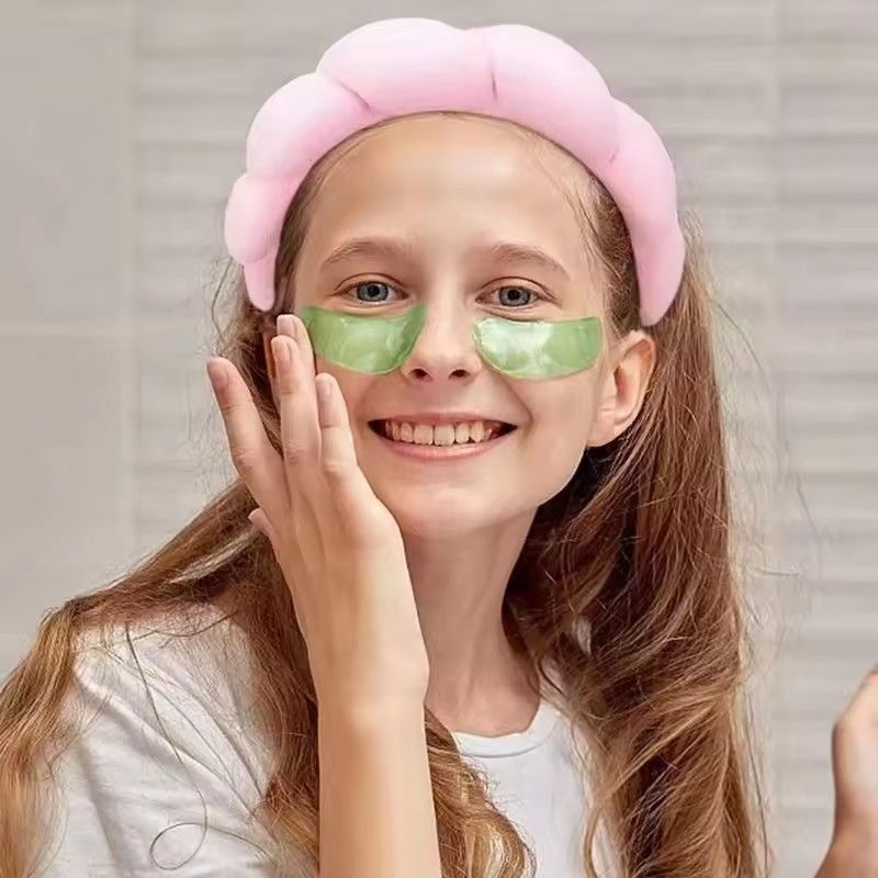3Pcs Makeup Headband Puffy Sponge Spa Head Bands for Women Girls Washing Face Skincare Yoga Facial Mask Sports Hair Headband