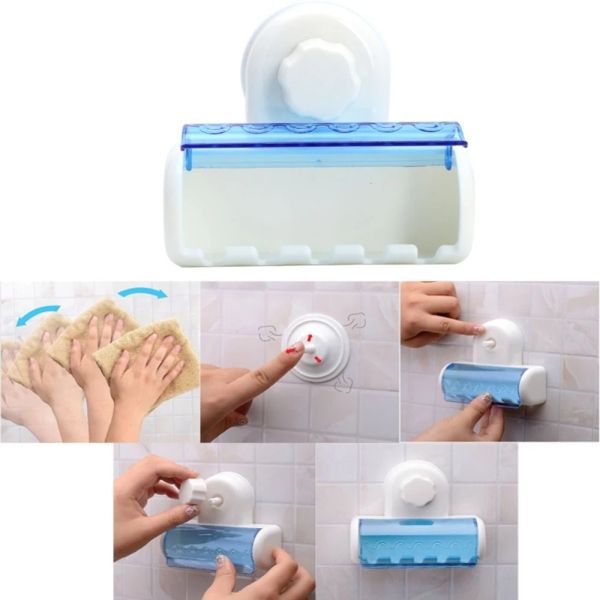 Toothbrush Holder Wall Mount Toothbrush Rack Stand Hooks Suction Cup Tooth Brush Holder Household Tool Bathroom Accessories