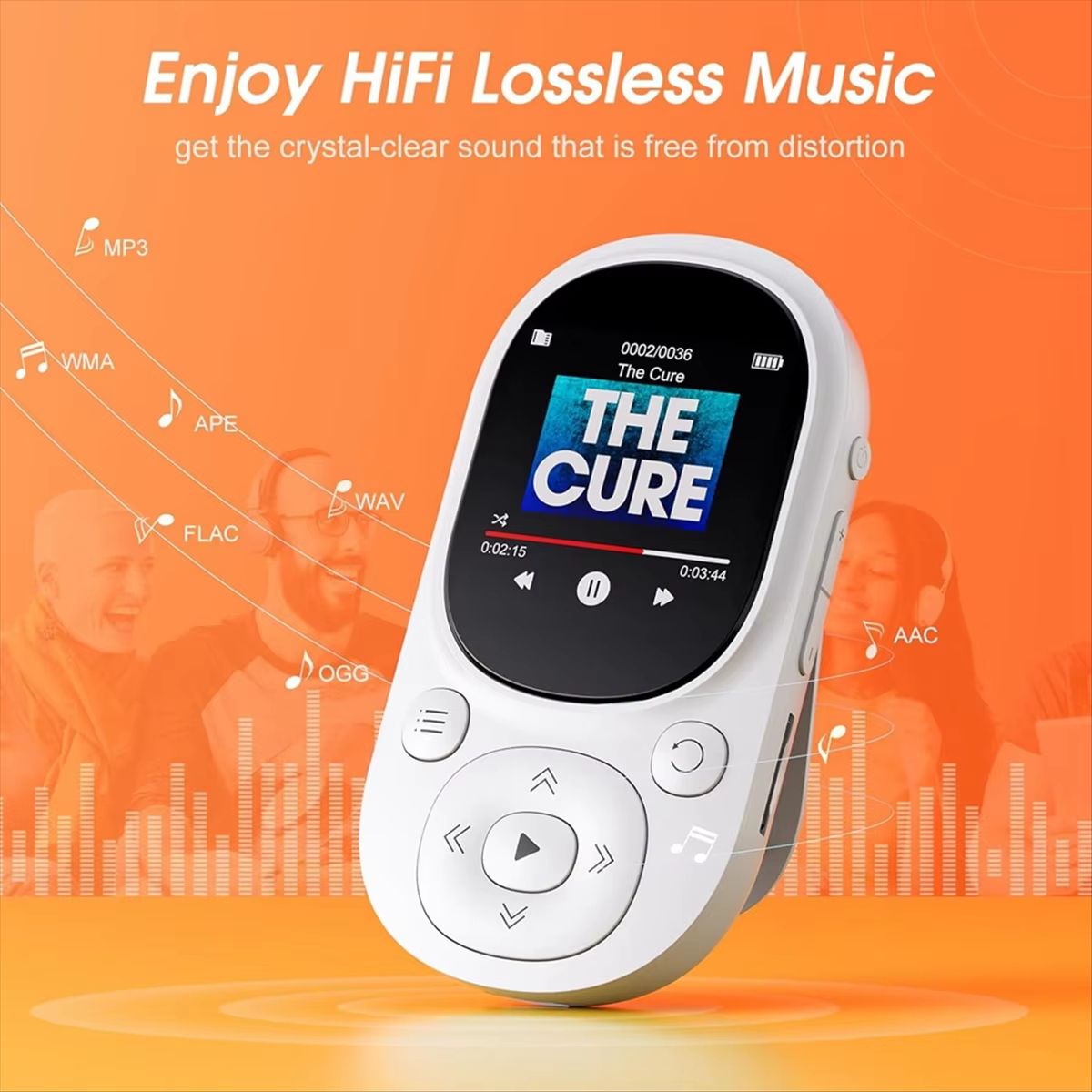 32GB Bluetooth Clip MP3 Player with Pedometer, Mini Portable Music Player with FM Radio,Voice Recording