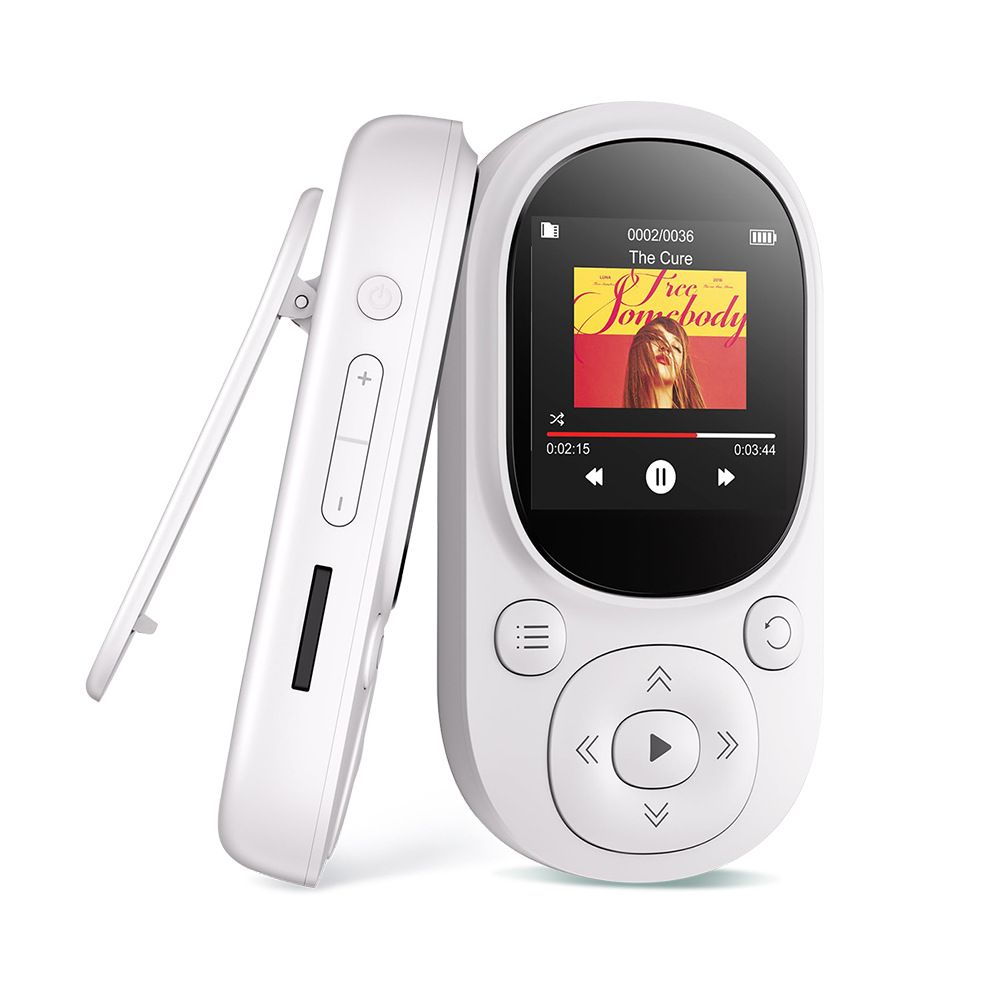 32GB Bluetooth Clip MP3 Player with Pedometer, Mini Portable Music Player with FM Radio,Voice Recording