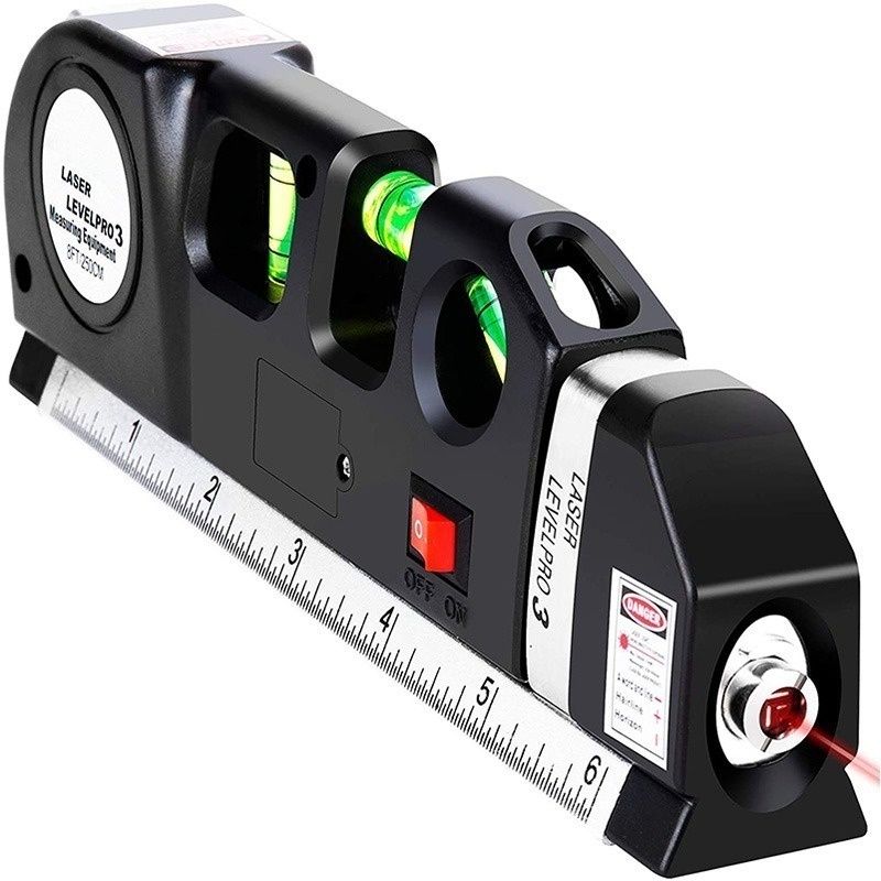 Home Multi-function High Precise Laser Leveling Instrument with Steel Ruler Cross Straight Line Laser Level Measuring Tools