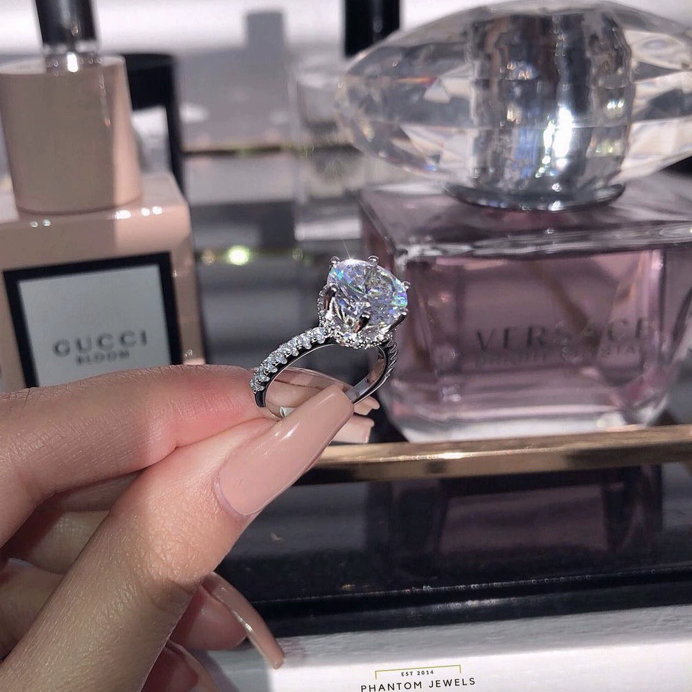 Elegant Luxury Jewelry  Multi Shape White Topaz Moissanite CZ Promise Ring Women Wedding Bridal Ring Gift