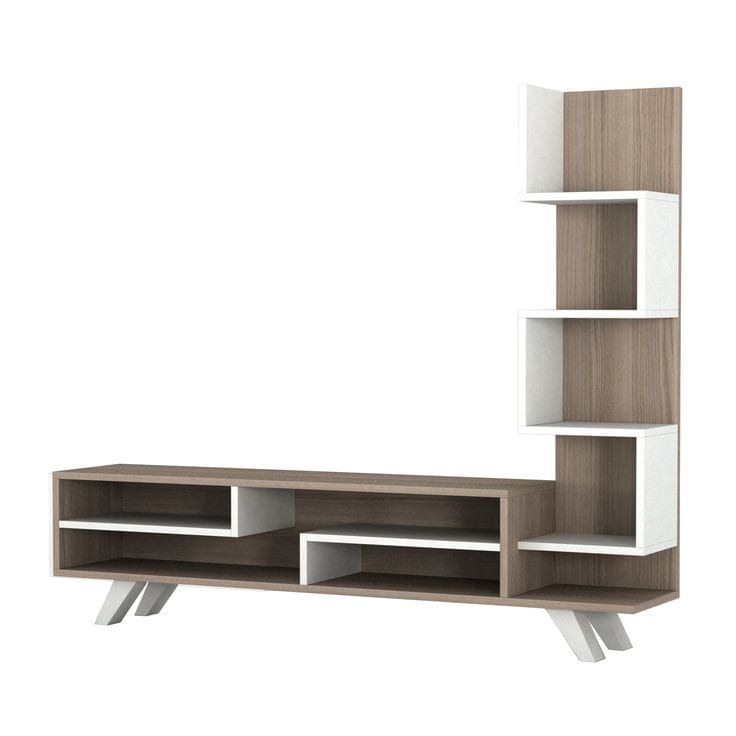 Modern 5Ft Wooden Tv Stand For Your Living Room With Storage Shelves And Decor Stand