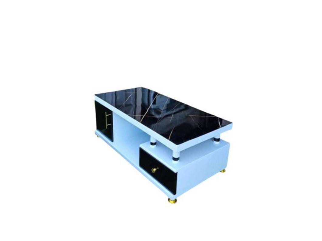 HAVENTECH Coffee Table Marble Top 4FTS Black and White with drawers for Living Room