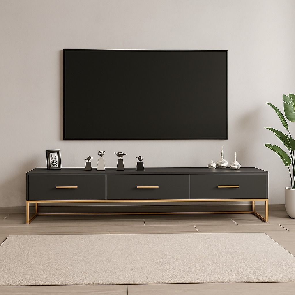 HAVENTECH Modern TV Stand 5ft with cabinets as picture for your living room