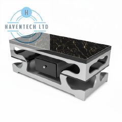 Marble Top Coffee Table Elegant With Drawers for Living Room (Black and Gray) and (white)