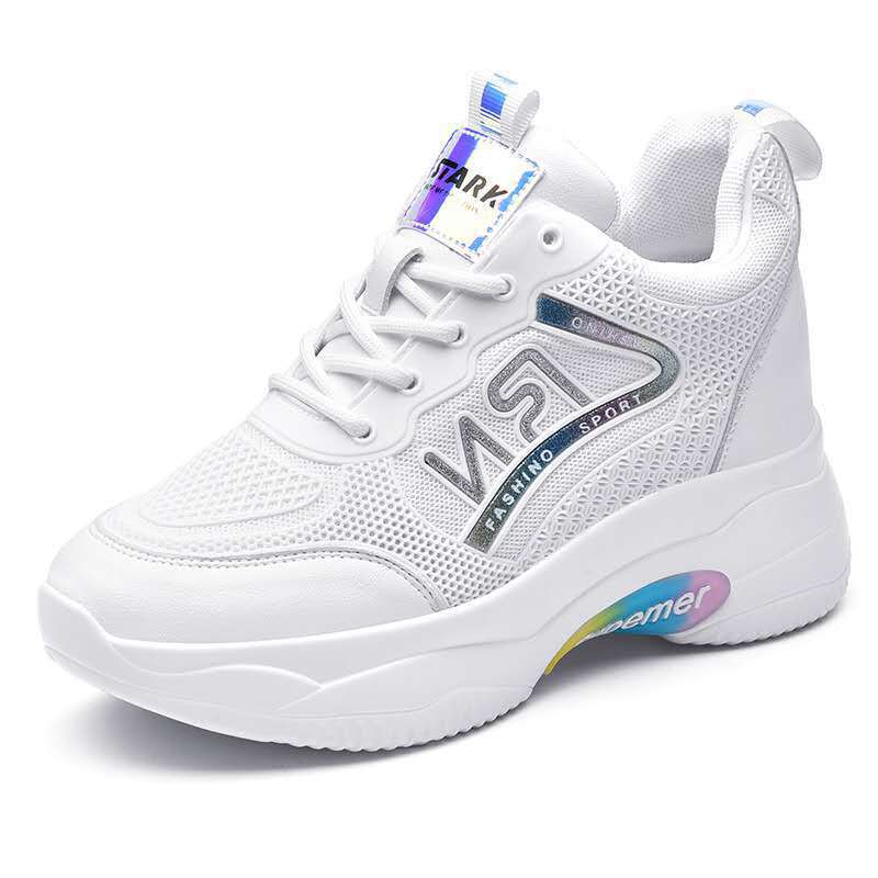 New mesh breathable women' s increase casual shoes, comfortable and durable walking shoes