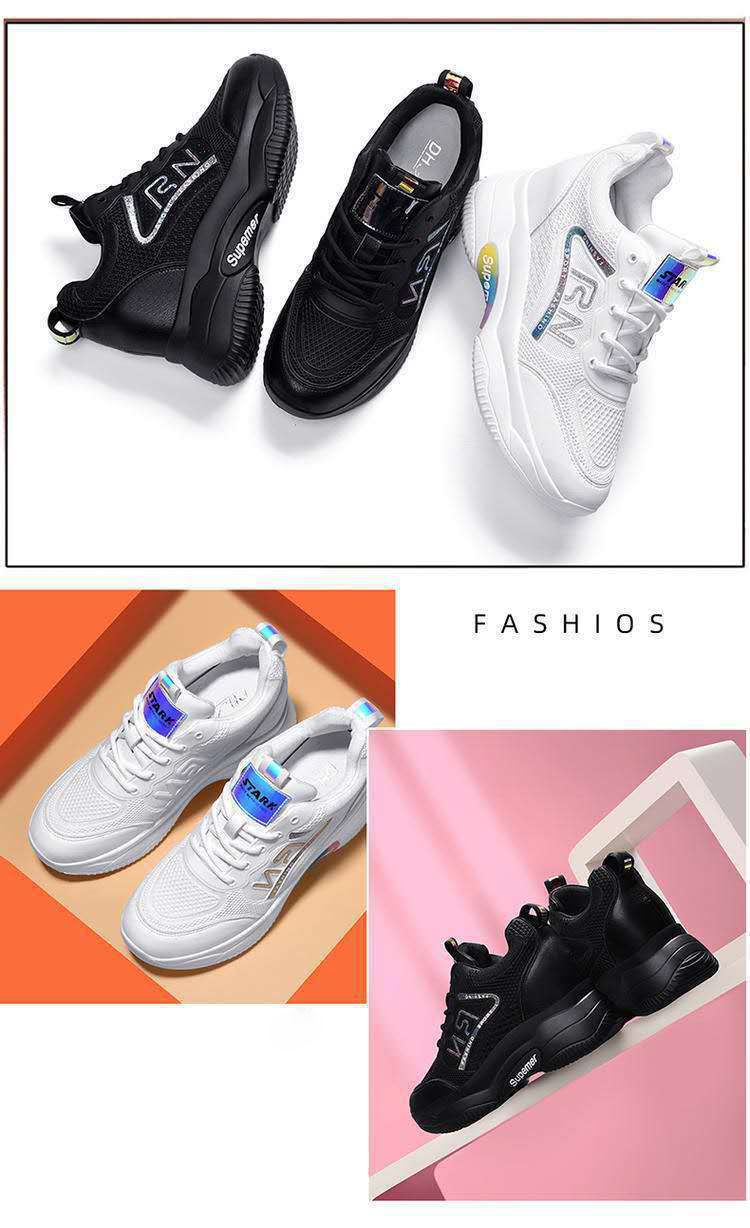 New mesh breathable women' s increase casual shoes, comfortable and durable walking shoes