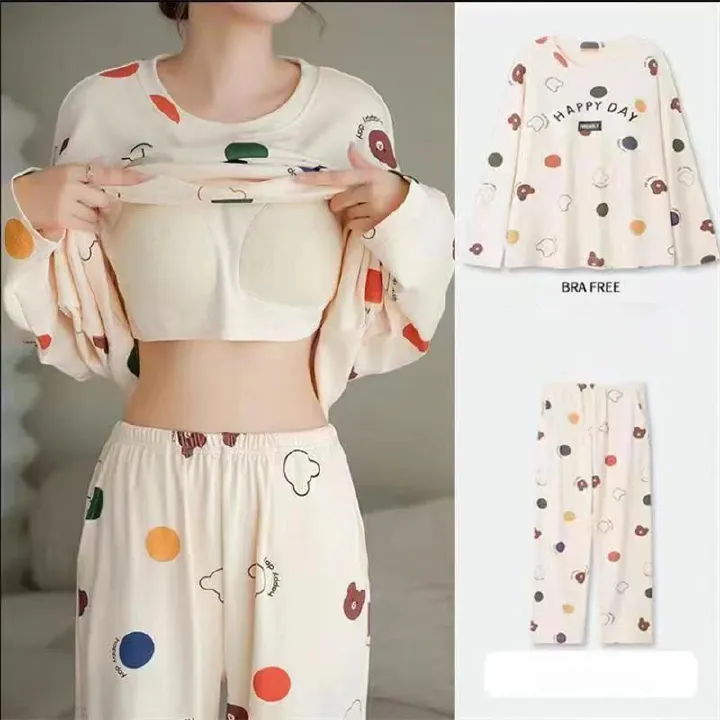 Women Pajamas Set Winter Pajamas For Women New Sleepwear lovely Pijamas Printed Pyjamas Women Long Sleeve Cute Pajama
