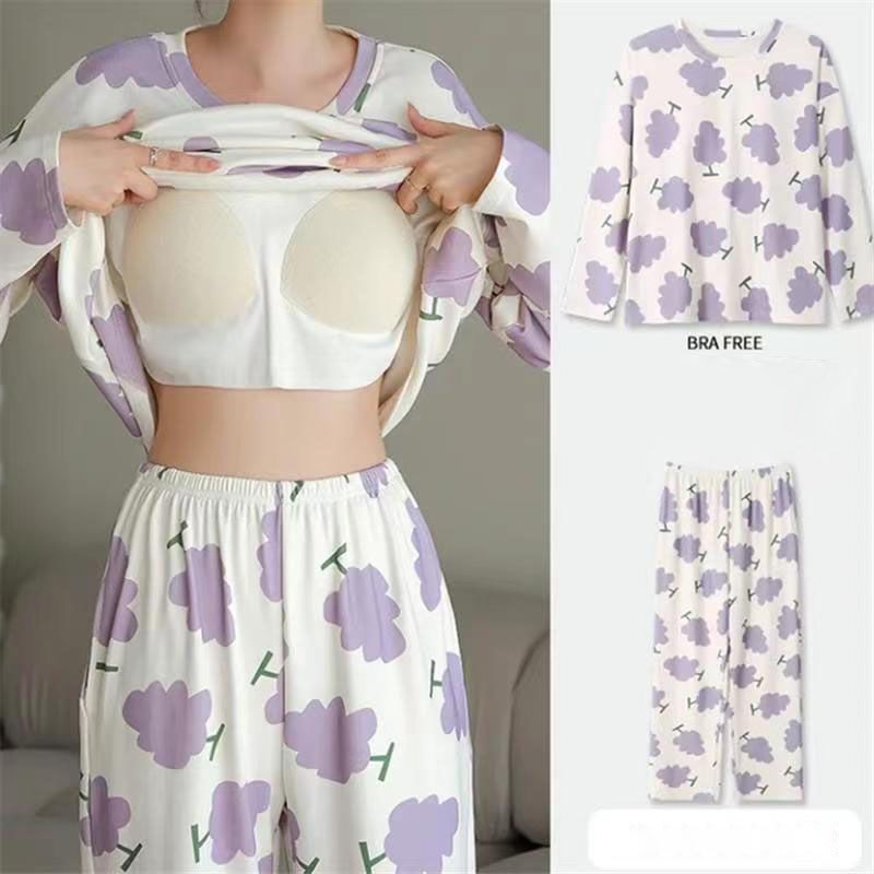 Women Pajamas Set Winter Pajamas For Women New Sleepwear lovely Pijamas Printed Pyjamas Women Long Sleeve Cute Pajama