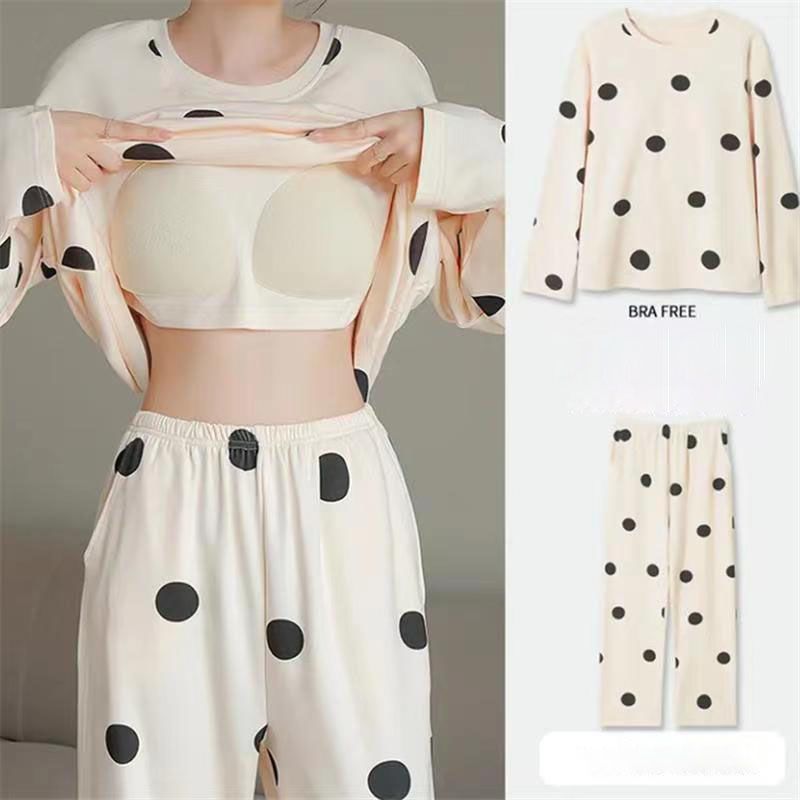 Women Pajamas Set Winter Pajamas For Women New Sleepwear lovely Pijamas Printed Pyjamas Women Long Sleeve Cute Pajama