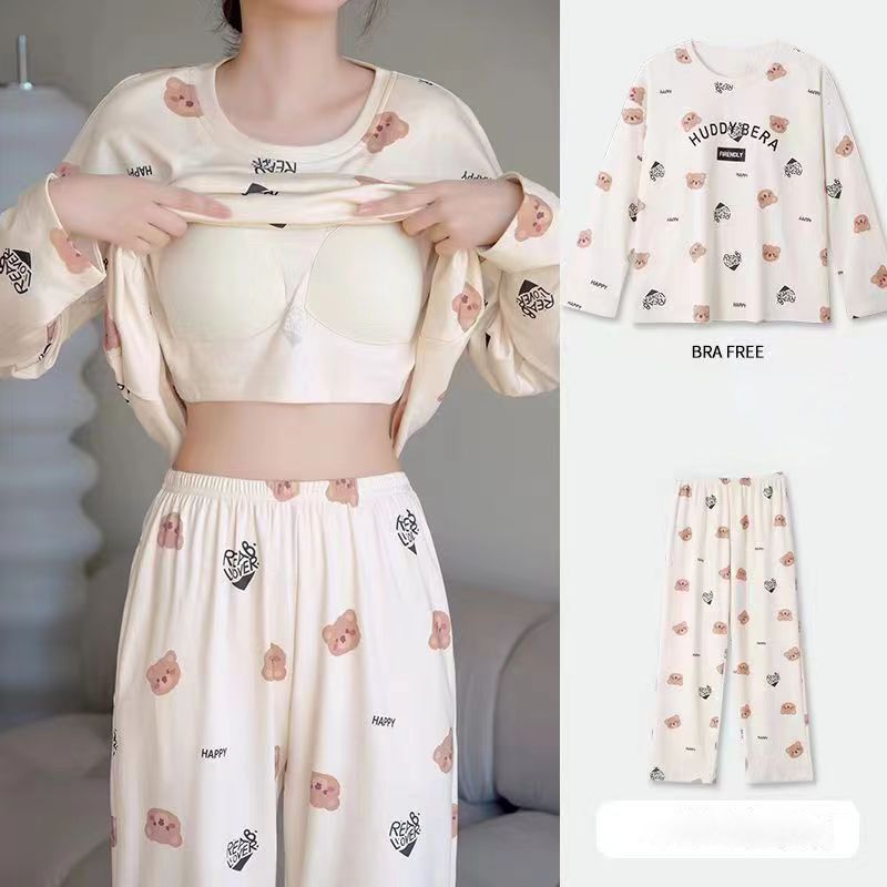Women Pajamas Set Winter Pajamas For Women New Sleepwear lovely Pijamas Printed Pyjamas Women Long Sleeve Cute Pajama