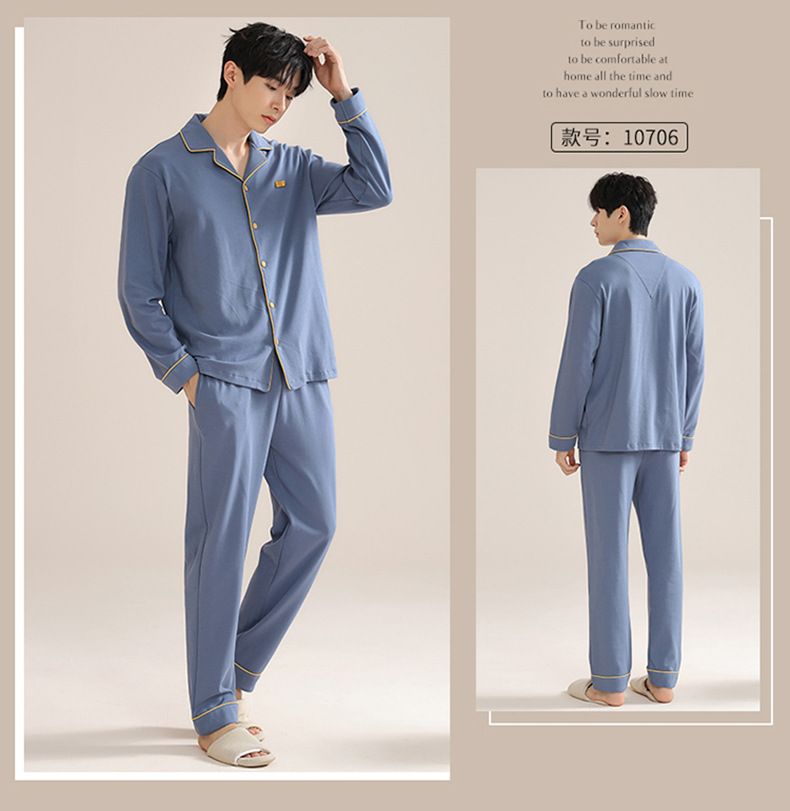 New Technology Professional Manufacturing  Cotton Pajamas Adult Pajamas For Long Sleeves Sleep Wear man Pajamas Set
