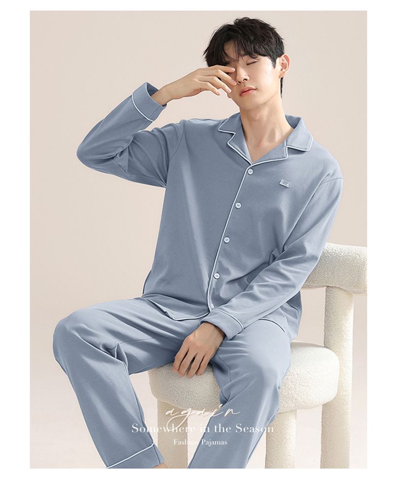 New Technology Professional Manufacturing  Cotton Pajamas Adult Pajamas For Long Sleeves Sleep Wear man Pajamas Set
