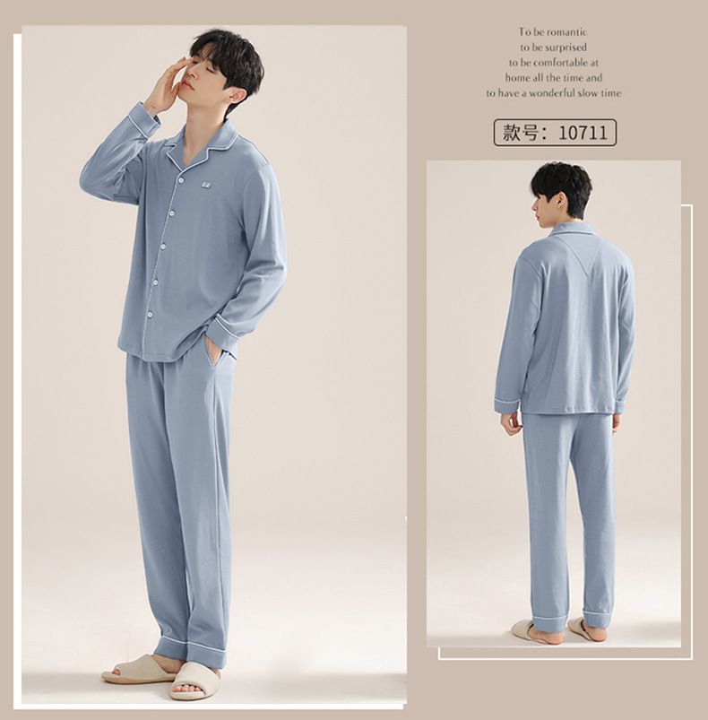 New Technology Professional Manufacturing  Cotton Pajamas Adult Pajamas For Long Sleeves Sleep Wear man Pajamas Set
