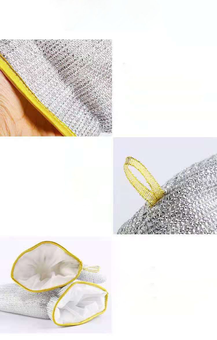 Wholesale reusable custom waterproof kitchen scrub steel wire dish washing cloth mitt non scratch kitchen cleaning glove