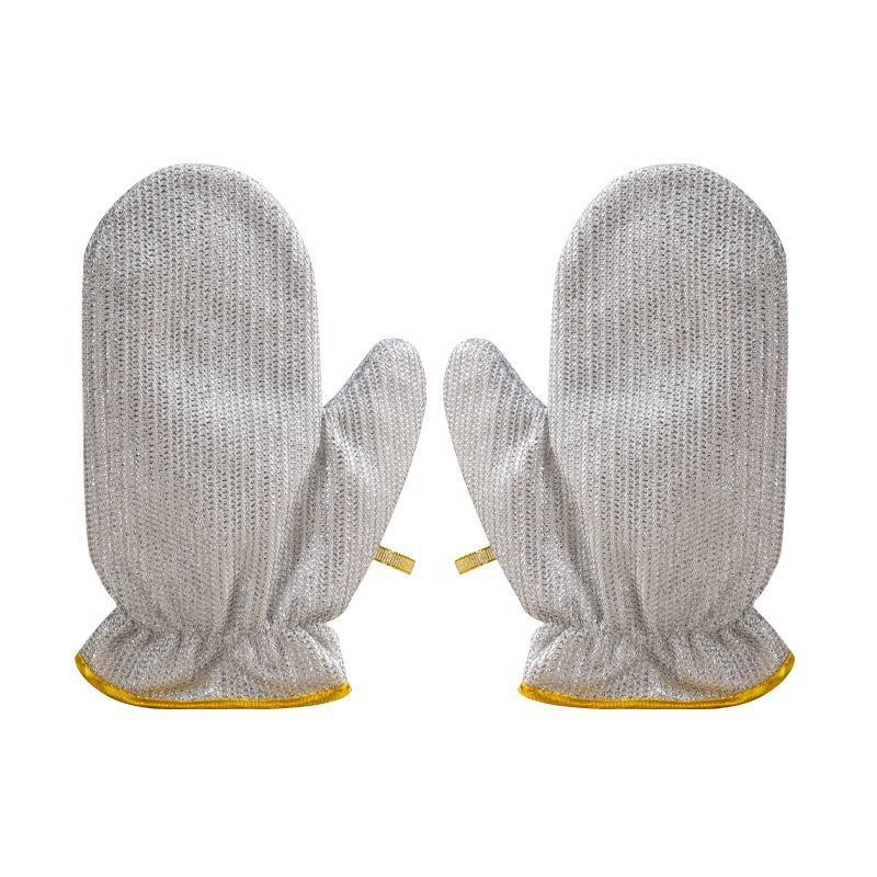 Wholesale reusable custom waterproof kitchen scrub steel wire dish washing cloth mitt non scratch kitchen cleaning glove