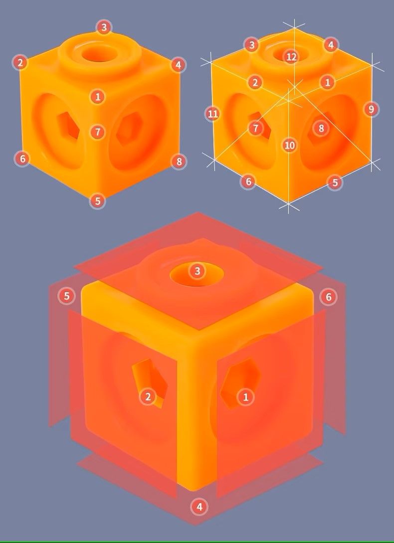 Color Cube Building Blocks Primary School Mathematics Teaching Aids Plastic Math Link Cubes Educational Toys Geometric Counting Cubes