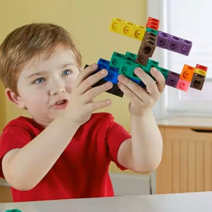 Color Cube Building Blocks Primary School Mathematics Teaching Aids Plastic Math Link Cubes Educational Toys Geometric Counting Cubes