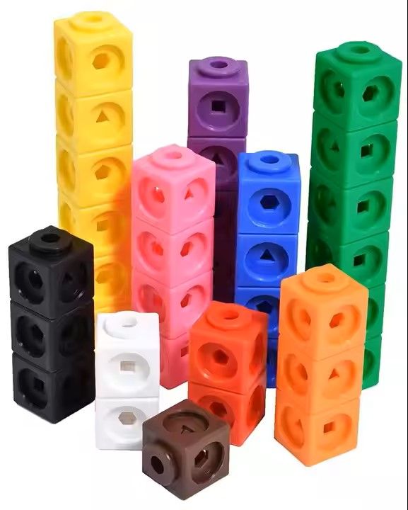 Color Cube Building Blocks Primary School Mathematics Teaching Aids Plastic Math Link Cubes Educational Toys Geometric Counting Cubes