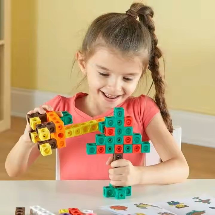 Color Cube Building Blocks Primary School Mathematics Teaching Aids Plastic Math Link Cubes Educational Toys Geometric Counting Cubes