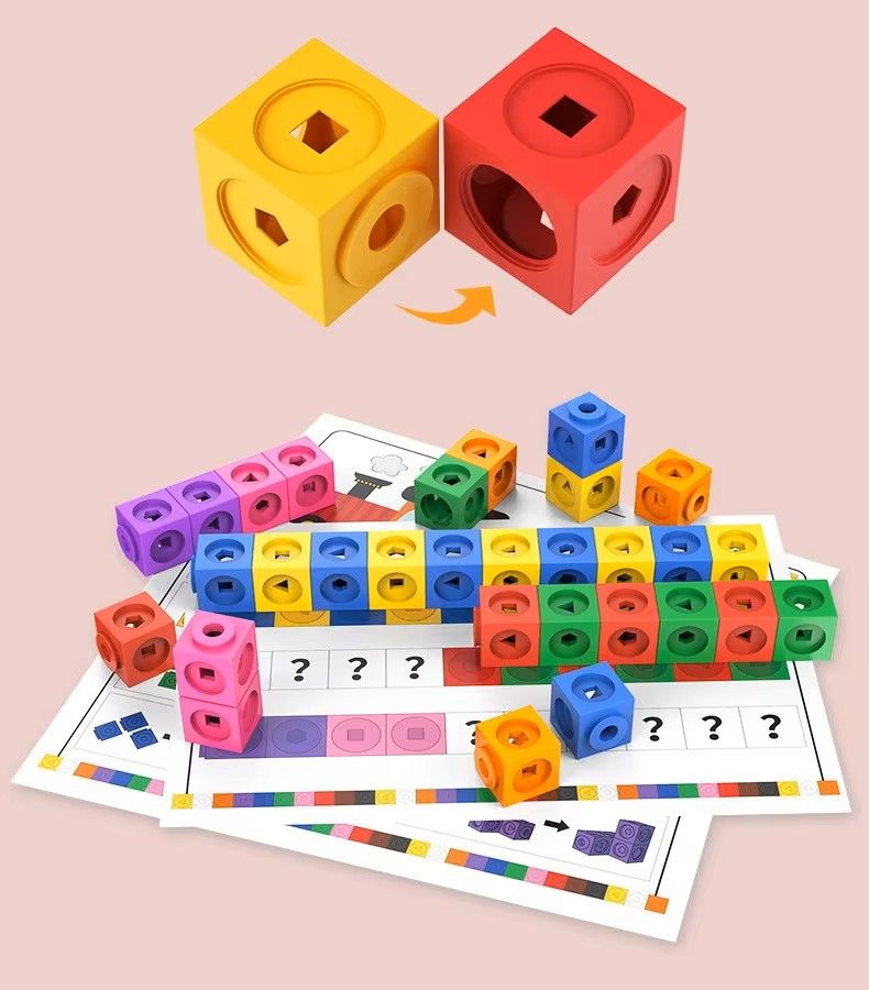 Color Cube Building Blocks Primary School Mathematics Teaching Aids Plastic Math Link Cubes Educational Toys Geometric Counting Cubes