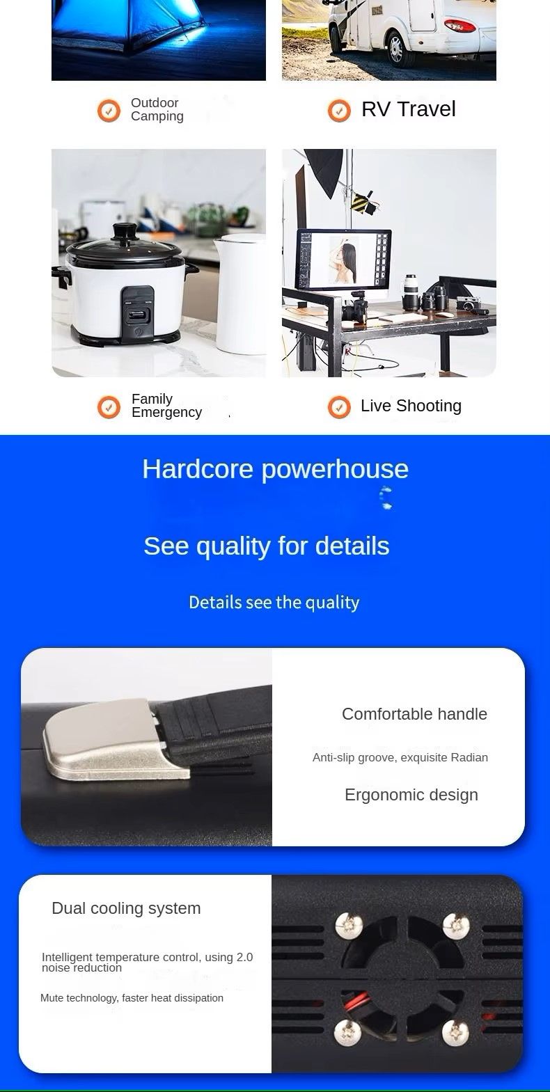 Household portable outdoor mobile power supply 300W household emergency charging backup energy storage power supply power bank
