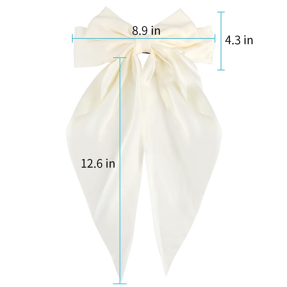 Silky Satin Hair Bows Big Hair Bows Hair Ribbons Long Tail Bow Hair Clips Bowknot Tiktok wedding/bride/party women girls Hair Accessories