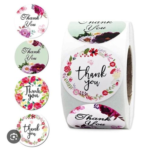 500pcs (1roll) Thank you note stickers, Thankyou Stickers | business packaging gift box Stickers for Small Business  Self-Adhesive & Waterproof Stickers with Beautiful Design | Strong and Durable