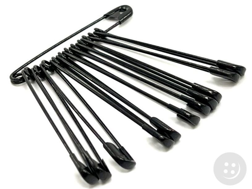 Quality 12pcs Black safety pins brooch heavy duty clothes sewing crafts hijab safety pins