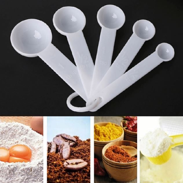 1set Colorful Plastic Measuring Cups Measure Spoon Kitchen Tool Kids Spoons Measuring Set Tools For Baking Coffee Tea