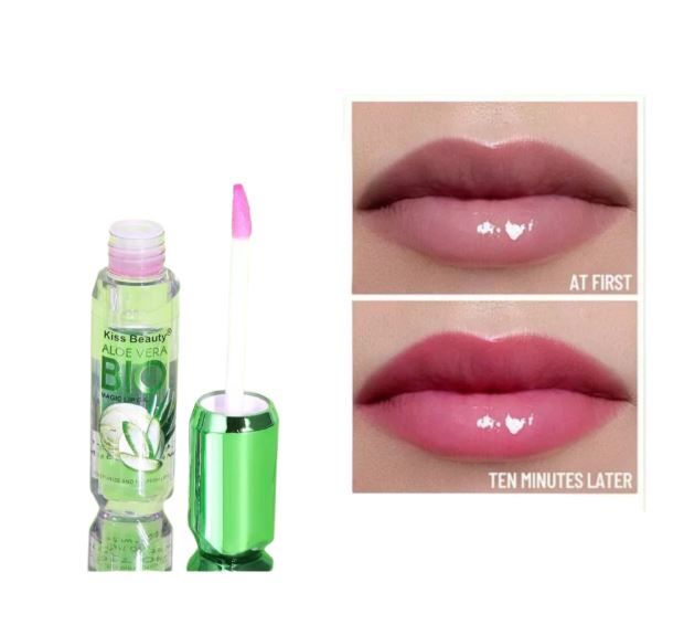 Kiss beauty Aloevera magic lip oil moisturizing Lip Care Pink moisturizing, hydrating, shimmering aloe vera color change lip oil