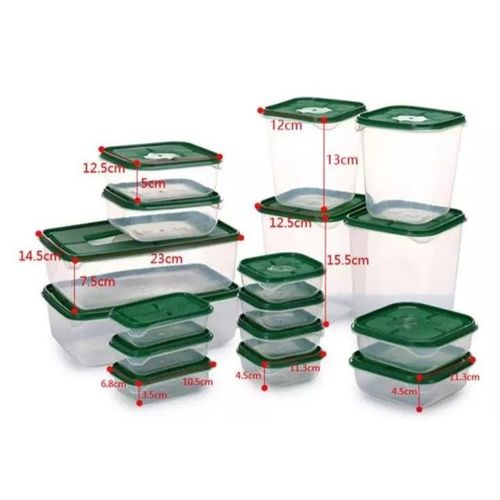 17pcs Plastic Organizing Fridge Food Storage Containers with Lids for Lunch, Meal Prep, Leftovers and Microwave