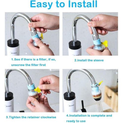 adjustable Water Tap Faucet Kitchen Filter System water Purifier Clean Tap Filtration Activated Carbon Removes Chlorine Fluoride Heavy Metals Hard Water For Home