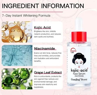 Kojic Acid Face Serum For Anti Wrinkle Niacinamide Facial Serum Brighten Moisturizing Essence Skin Care anti dark spots  Hyaluronic Acid Serum