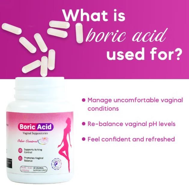 EFFECTIVE!! Boric acid suppository capsules pessaries for vaginal yoni health boric acid antibacterial oduorless for vaginal ph balance, bacteria and yeast infection solution