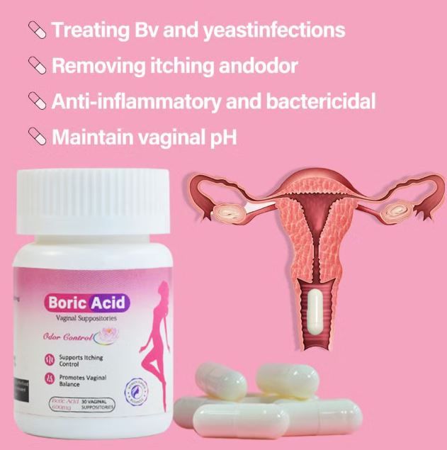 Boric acid suppository capsules pessaries for vaginal yoni health boric acid antibacterial oduorless for vaginal ph balance, bacteria and yeast infection solution