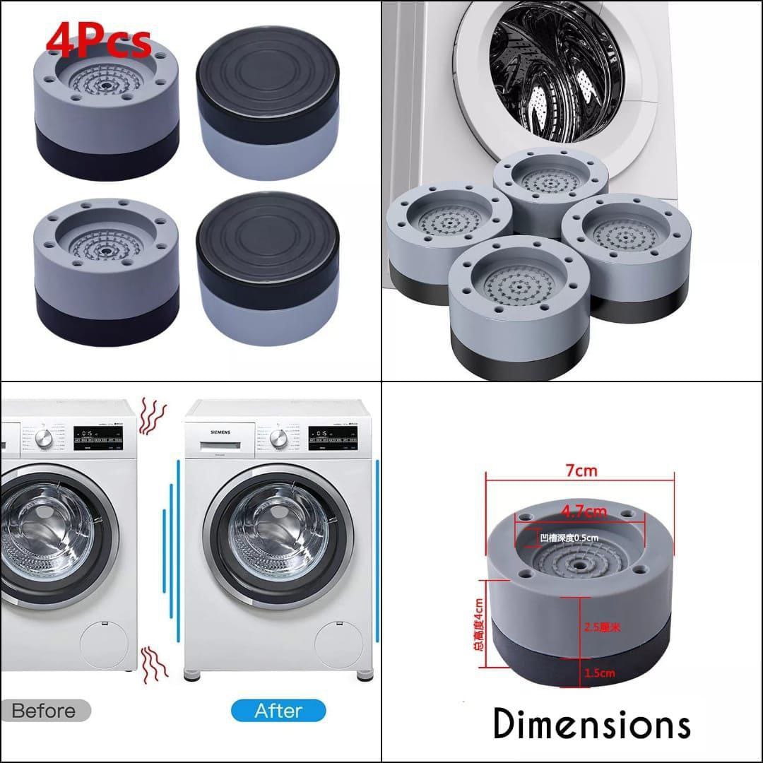 4Pcs Washing Machine Antivibration Anti Vibration Pads Shock And Noise Cancellation Pads.made of high quality resin fiber plastic and TPU glue. It has good bearing capacity, toughness and wear resista
