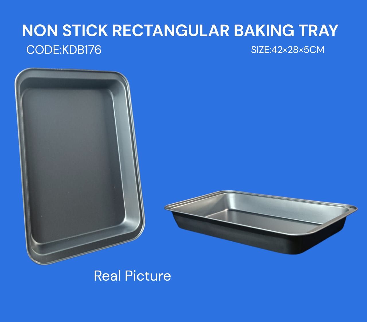 🥑🍋‍🟩🔥 Promotion Offer🍒🍓🍒 KDB176 Non-Stick Rectangular Baking Tray (42×28×5cm) 🔥