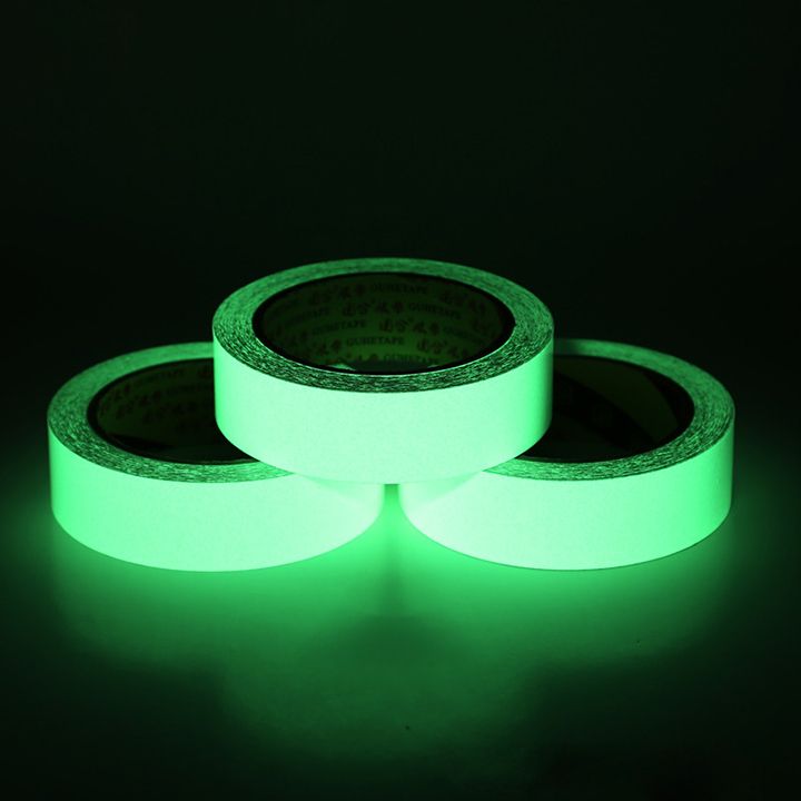 10M Fluorescent Tape Self-adhesive Warterproof Glow in The Dark Tape Safety Warning Stickers 10mm/12mm/25mm