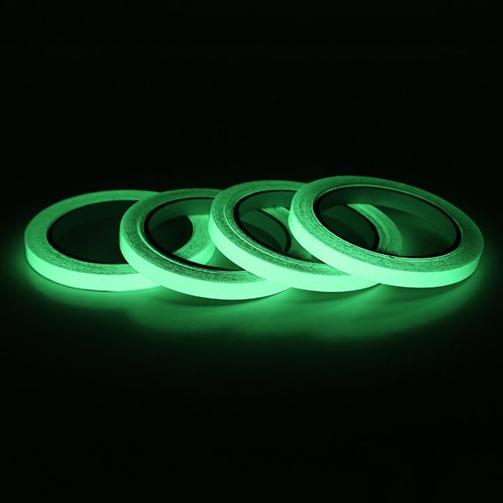 10mm/12mm/15mm/18mm/20mm Glow in The Dark Tape Warterproof Self-adhesive Luminous Fluorescent Safety Signs Stickers