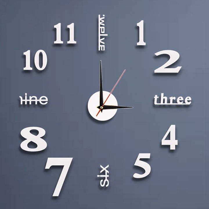 Creative DIY Wall Clocks Round Frameless 3D Self Adhesive Clocks Acrylic Mirror Stickers for Home Living Room Bedroom Office Wall Decor