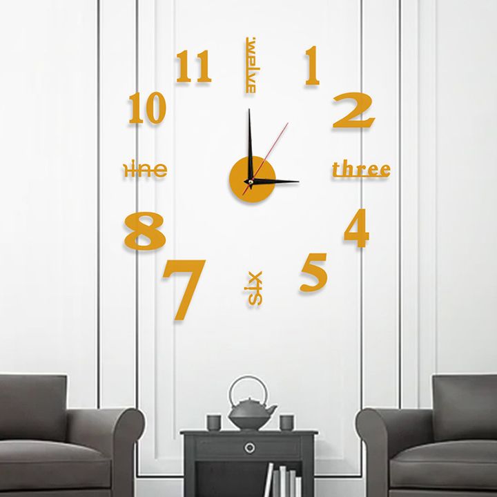 Creative DIY Wall Clocks Round Frameless 3D Self Adhesive Clocks Acrylic Mirror Stickers for Home Living Room Bedroom Office Wall Decor