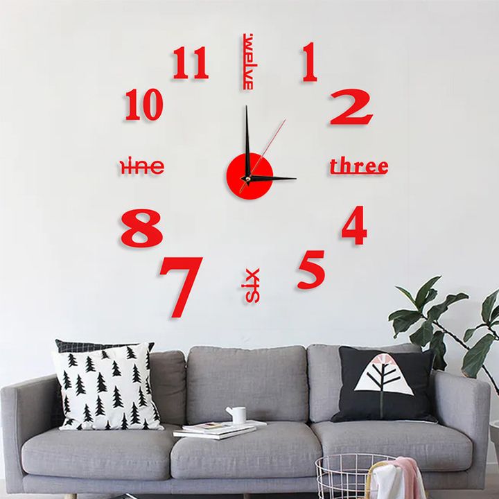 Creative DIY Wall Clocks Round Frameless 3D Self Adhesive Clocks Acrylic Mirror Stickers for Home Living Room Bedroom Office Wall Decor